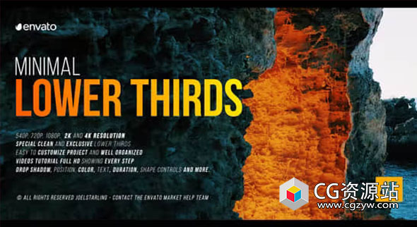 PR模板-18组简洁标题排版大字幕条动画 Minimal Lower Thirds