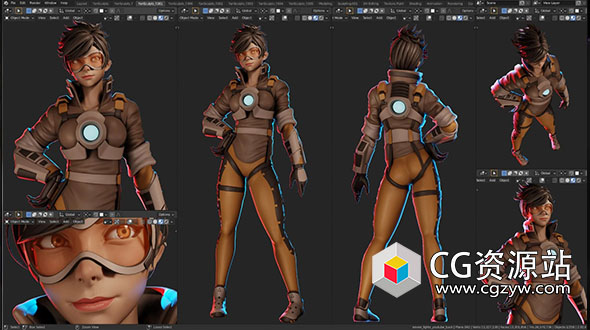 Blender守望先锋猎空角色建模教程 Tracer-图片1