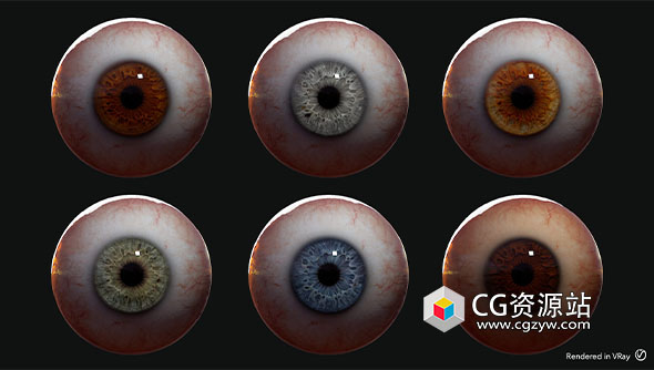 逼真眼睛模型预设贴图素材 Eye Kit