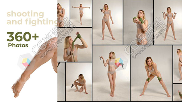 367张女性射击格斗持枪姿势造型高清参考图片-图片1