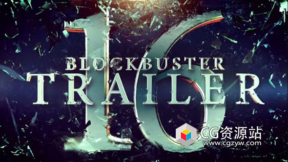 AE模板-大气三维大片预告片文字破碎图片宣传片头 Blockbuster Trailer 16