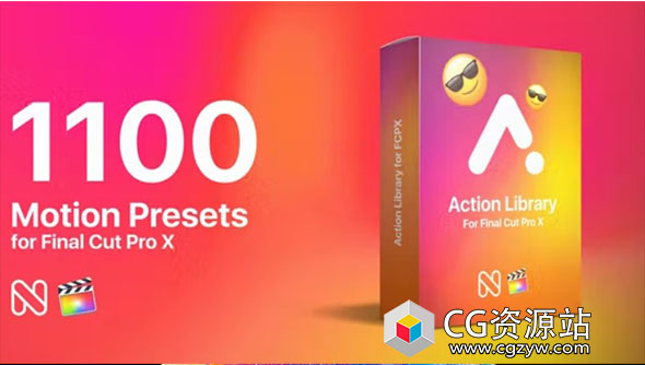 FCPX插件-1100+图层物体运动出入动画预设 Action Library-图片1