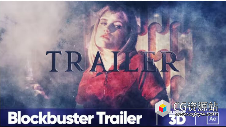 AE模板-大片预告片三维文字大气视频宣传片头 Blockbuster Trailer