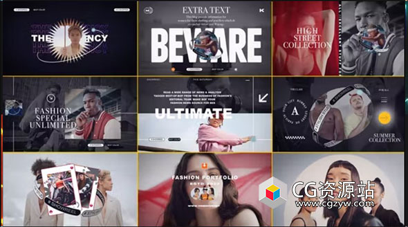 AE模板-时尚组合介绍视频预告片 Fashion Portfolio Intro