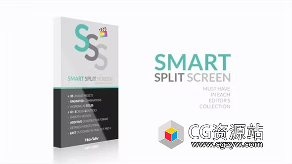 FCPX插件-35种智能分屏照片视频多屏幕动画片头 Smart Split Screen