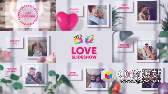 FCPX插件-浪漫爱情相框照片相册幻灯片 Love Slideshow