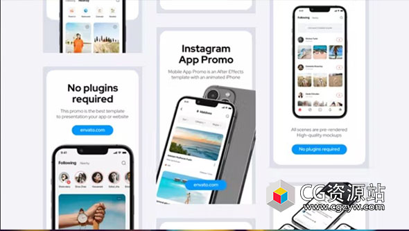 AE模板-竖屏iphone 12手机APP宣传展示片头 App Promo Instagram Stories