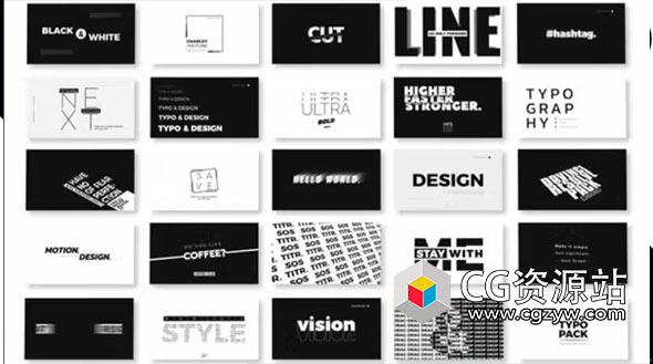 达芬奇预设-30个粗体大黑标题文字排版进出动画 Big Black Titles And Typography