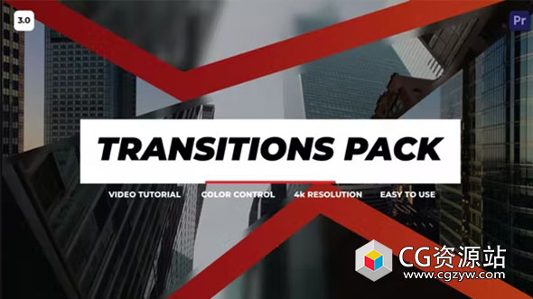 PR模板-16种MG图形视频转场 Transitions Pack 3.0