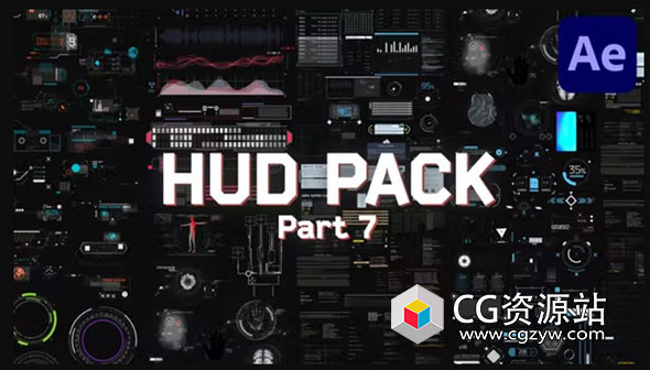 AE模板-150种高科技HUD全息信息图科幻屏幕界面UI动画元素 HUD Pack Part 7
