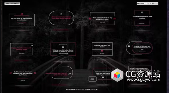 PR模板-12组现代时尚文字引用粗体大标题自动缩放动画 Quotes Titles