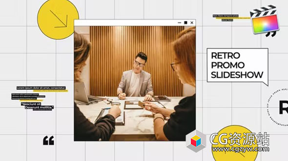 FCPX插件-8组箭头图形复古照片视频片头 Retro Photo Slideshow