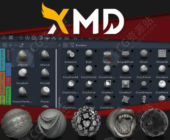 ZBrush笔刷预设包 XMD Brushes IMMS v3.0
