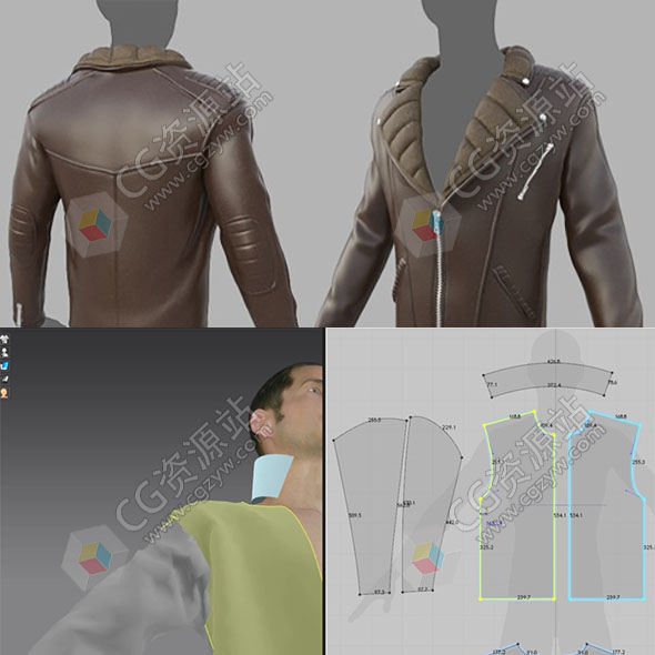 MD/Zbrush为角色制作服装夹克外套教程+中英文字幕