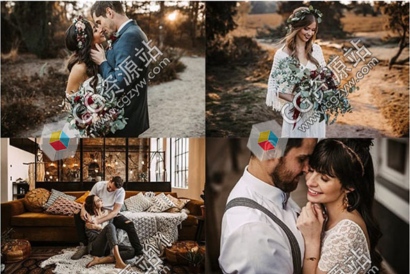 LR/PS温暖焦糖色胶片婚礼图片调色预设 Kathi & Chris – KCP Presets合集-图片1