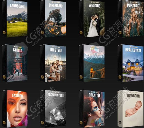 200组风景婚礼肖像街道时尚日常图片视频调色预设 Preset Power-图片1