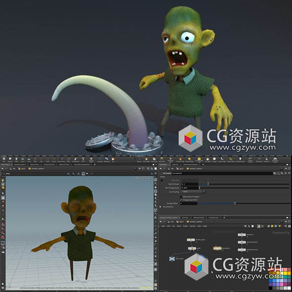 Houdini 18.5游戏动画装备角色绑定教程+中英文字幕