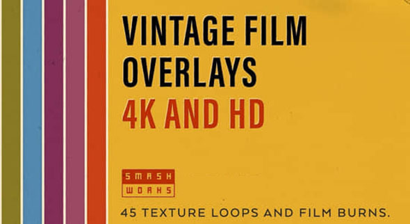 43个4K复古电影胶片噪点颗粒刮痕视频素材 Vintage Film Overlays