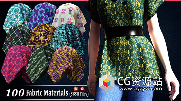 100组Substance程序布料材质预设 100 Fabric Materials-图片1
