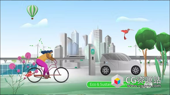 AE模板-绿色环保生态持续发展宣传动画片头 Green Energy – Eco & Sustainability