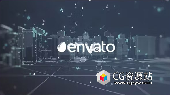 AE模板-科技感信息都市现代商务企业logo动画 Night City Logo