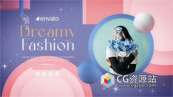 AE模板-时尚美女衬衫衣服连衣裙夹克珠宝宣传片头 Dreamy Fashion Promo