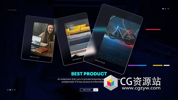 AE模板-4K动态玻璃质感幻灯片公司企业宣传片头