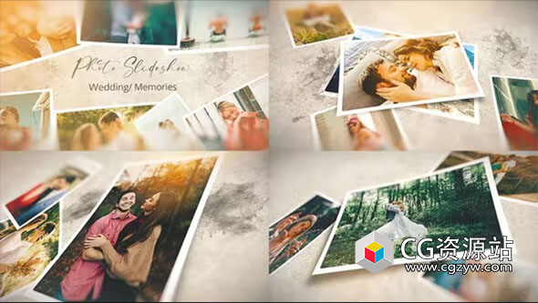 AE模板-照片回忆视频相册婚礼浪漫时刻幻灯片展示 Memories Slideshow