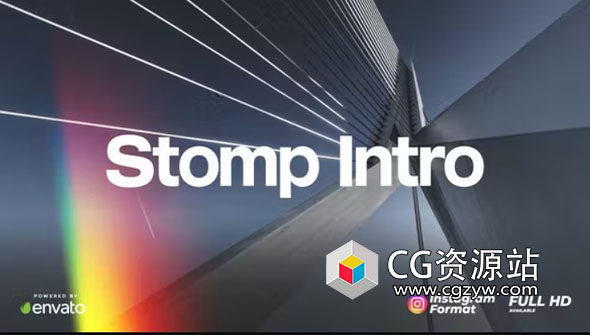 AE模板-现代时尚宣传视频创意文字图片快闪片头 Abberation Stomp Intro