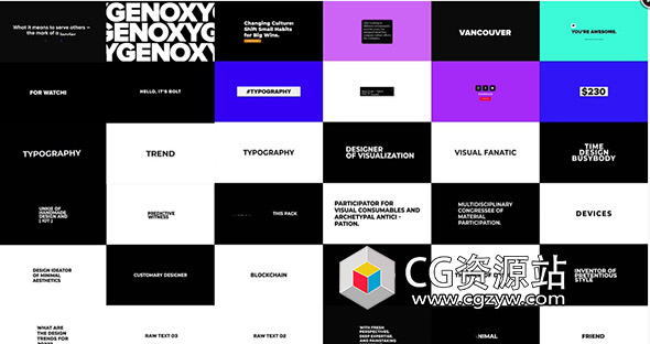 AE模板-105种动感文字标题排版字幕动画 Basic Typography Pack