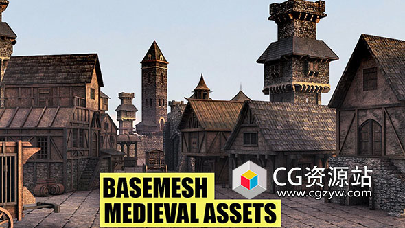 89组中世纪风格建筑楼房3D模型 MAX/FBX格式-图片1