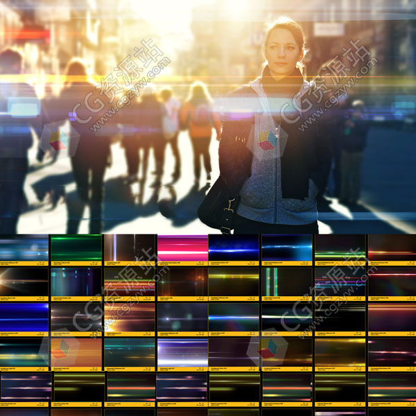 99组4K横向条纹光线镜头光效叠加视频素材 BBV32-图片1