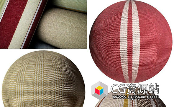 3种高级织物布料PBR材质贴图素材