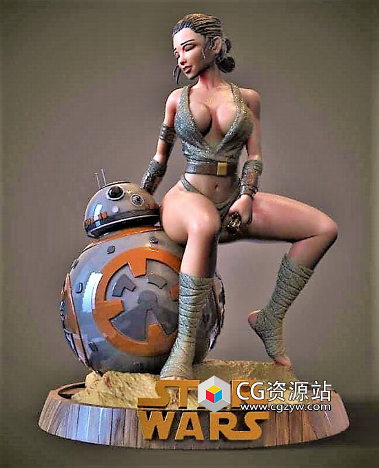 星球大战影视角色天行者蕾伊性感形象3D打印模型