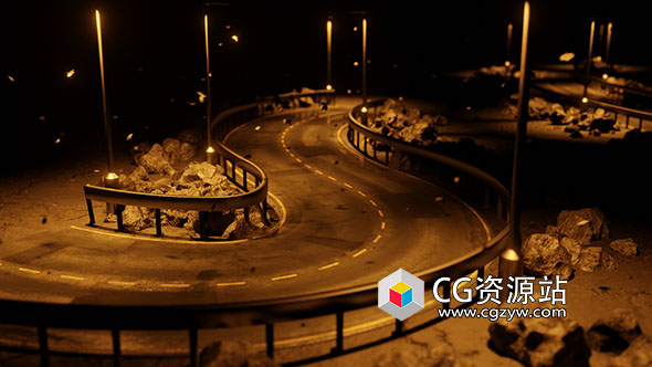 Blender几何节点曲线绘制三维道路生成器 Curves To Roads V2