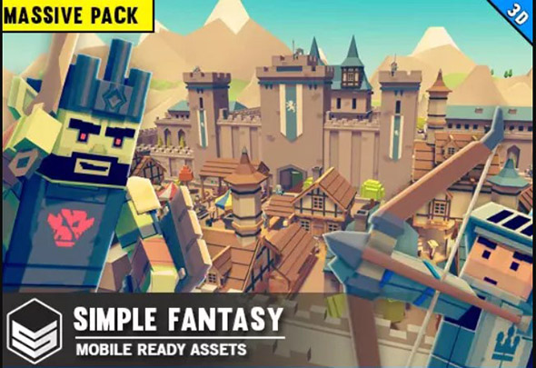 Unity卡通低多边形城市场景模型 Simple Fantasy – Cartoon Assets v1.1.7