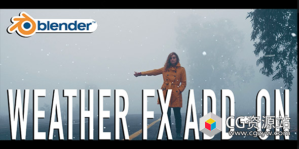 Blender雨雪冰雹粒天气模拟插件 WeatherFX V1.0