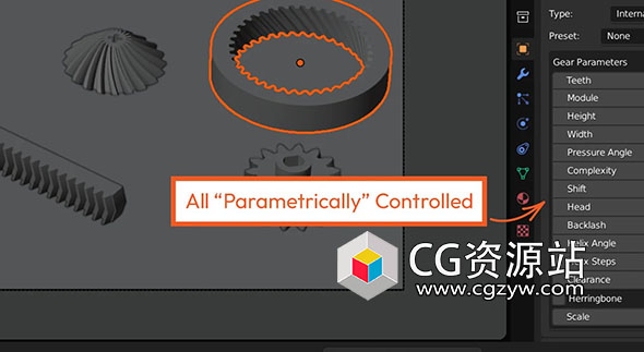 Blender精密齿轮制作插件 Precision Gears V0.08