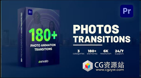 PR模板-图像堆积过渡无缝转场预设 Transitions Photo Animation