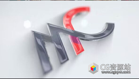 AE模板-简洁玻璃质感光泽logo动画 Corporate Logo