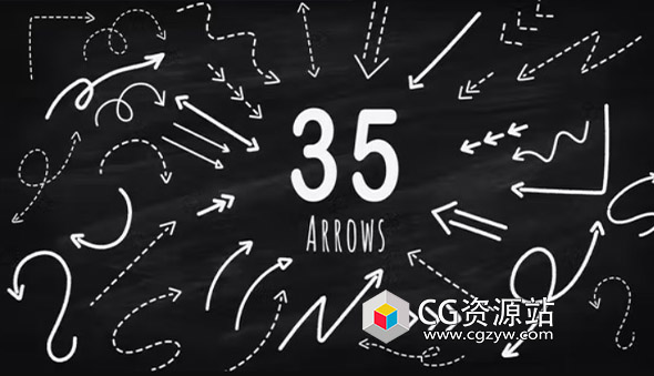 AE/PR模板-35个手绘元素箭头动画 Hand Drawn Elements Arrows Pack