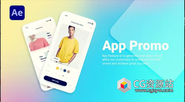 AE模板-扁平化手机应用APP宣传动画 Mobile App Promo