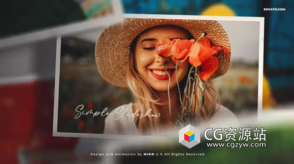 AE模板-简单照片回忆相册幻灯片开场 Simple Slideshow