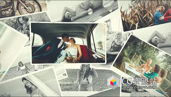 AE模板-优雅家庭相册快速回忆照片开场 Memories Photo Slideshow