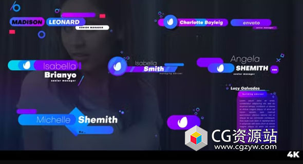 AE模板-创意动感人名字幕条文字标题动画 Creative and Dynamic Lower Thirds