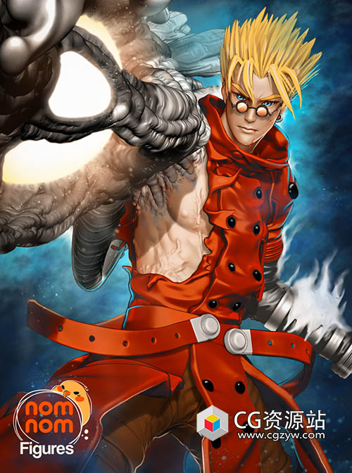 枪神男角色法修雕塑3D打印模型-图片1