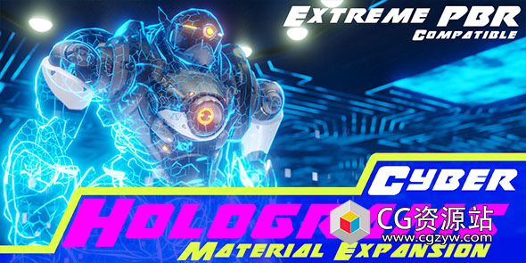 科幻全息投影材质Blender插件 Cyber Holograms