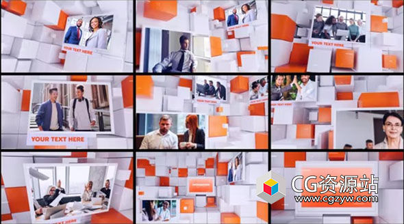 AE模板-三维方块新闻包装片头 Information Slideshow