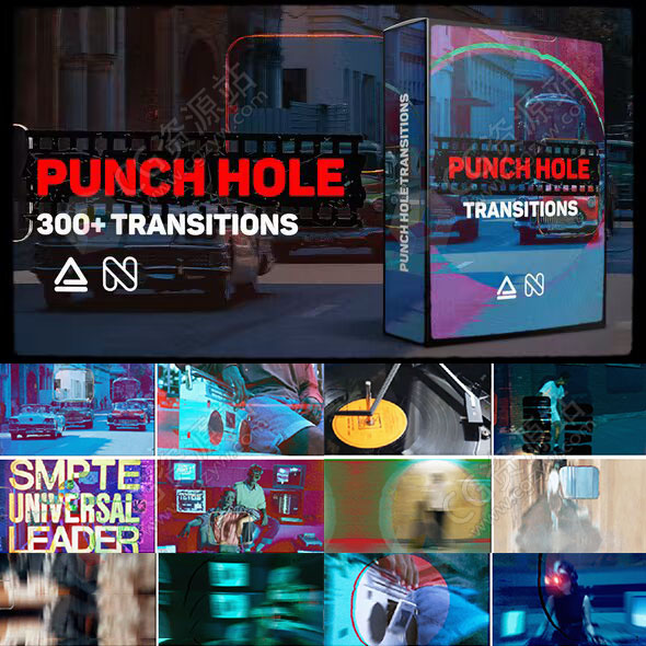 AE脚本-300+胶片叠加复古摄像机视频无缝转场预设