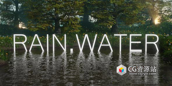 Blender插件下雨涟漪雨滴特效 Rain Water v2.1 + 使用教程